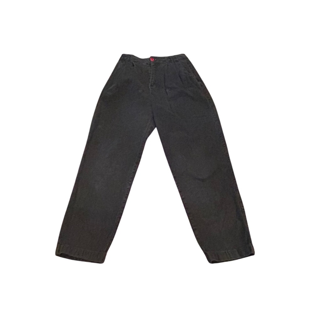 Vintage 90s Corduroy Pants Womens Grey High Waisted Tapered Leg Hong Kong Casual